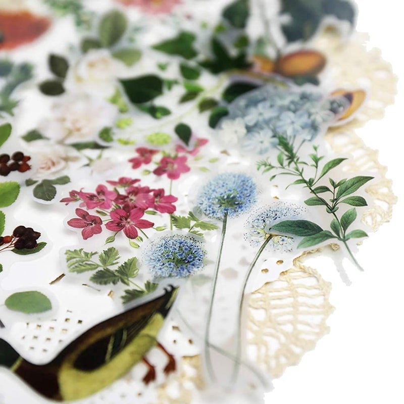 Doraking 65PCS Plants Scrapbook Stickers, DIY Decoration Transparent Sulfuric Paper Green Plants for Scrapbook, No-Repeat - Image 2